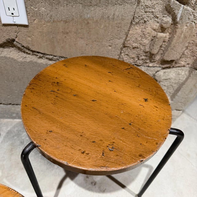 Luther Conover Pacifica Group Nesting Tables -Stools Iron Wood Mid-Century Mod For Sale In San Diego - Image 6 of 11