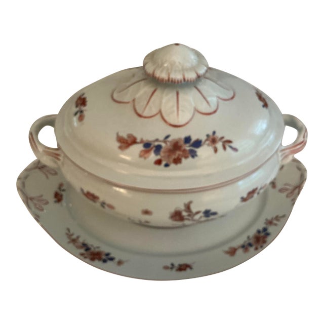 1930s Mottahedeh Vista Alegre Soup Tureen With Underplate Charger For Sale