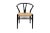 6 Carl Hansen Black "Wishbone" Chairs With Rush Seats, Design by Hans Wegner, For Sale In West Palm - Image 6 of 9