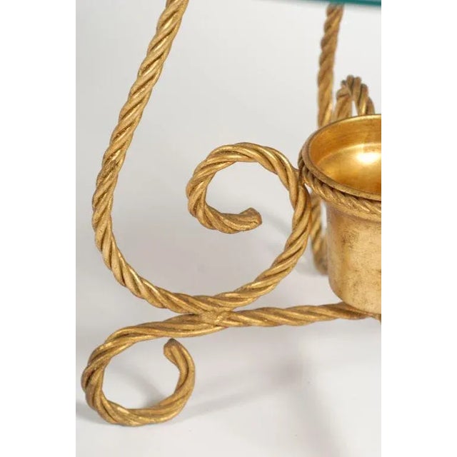 1950s Gilt Metal Rope Form Table With Tassel Ornamentation For Sale - Image 5 of 6