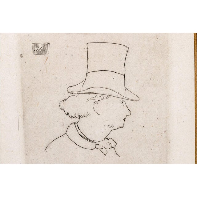 Beige Antique French Édouard Manet Etching Portrait of Charles Baudelaire in Profile Framed For Sale - Image 8 of 14