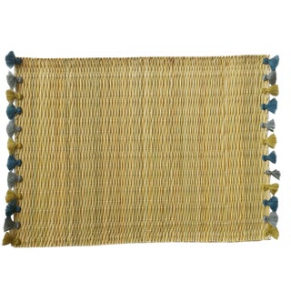 Lola Placemat With Tassel, Set of 2 Cerulean Haze For Sale