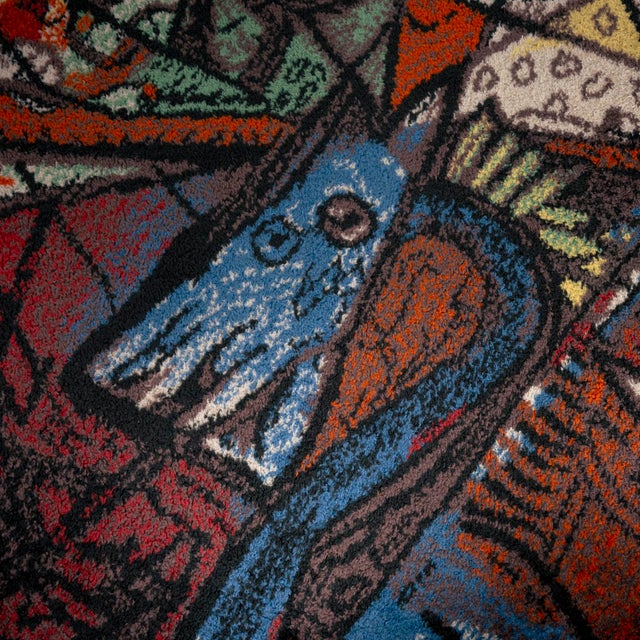 1990s Large Danish Pablo Picasso Wool Art Rug from Ege Axminster, 1990s For Sale - Image 5 of 7