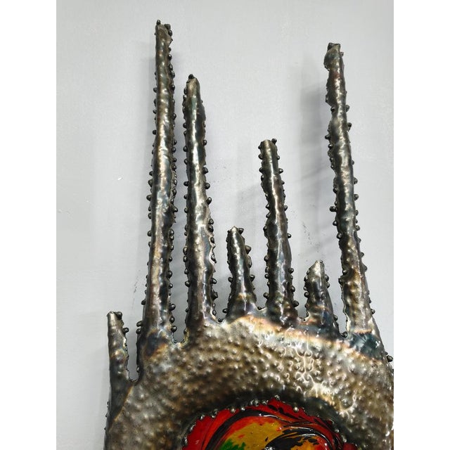 Brutalist Wall Light Sculpture, Czechoslovakia, 1970s For Sale - Image 4 of 12