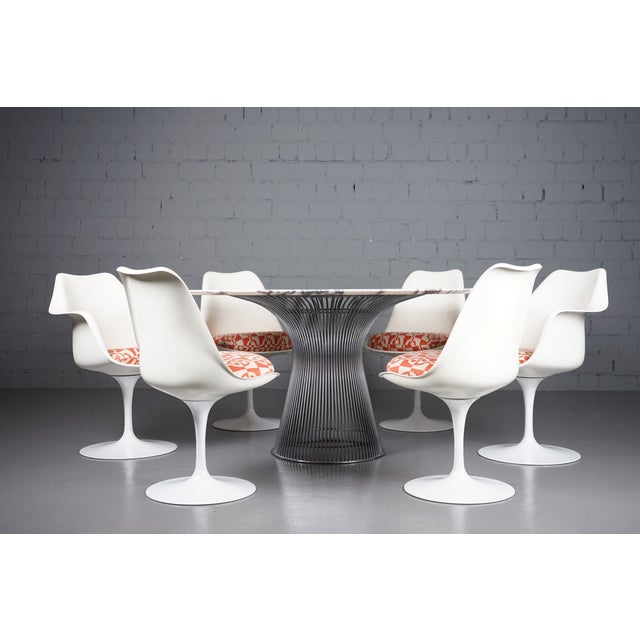 Warren Platner Dining Table with Arabescato Marble Plate by Warren Platner for Knoll International, 1970s For Sale - Image 4 of 10