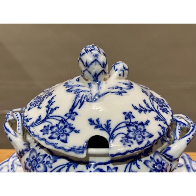 Blue Sugar Bowl or Jam Container by Anemone England for Milton, 1890s For Sale - Image 8 of 16