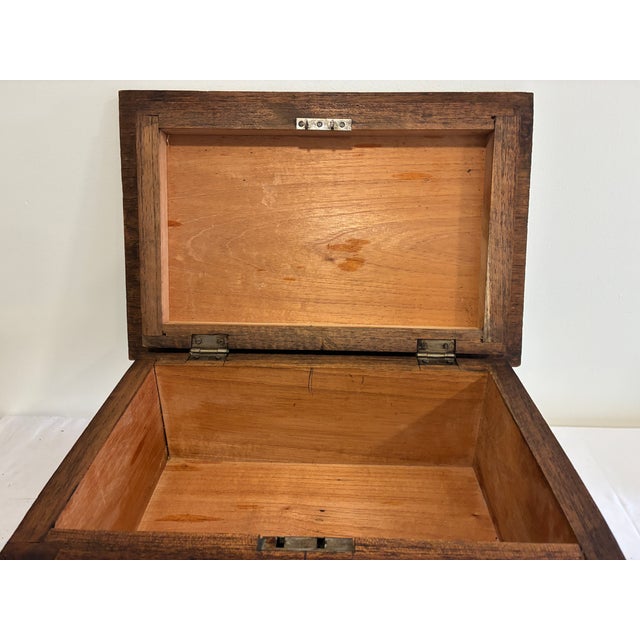 Vintage Hand-Carved Floral Wooden Chest For Sale - Image 13 of 16