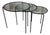 Vintage Metal and Glass Nesting Coffee Tables, 1950s, Set of 3 For Sale