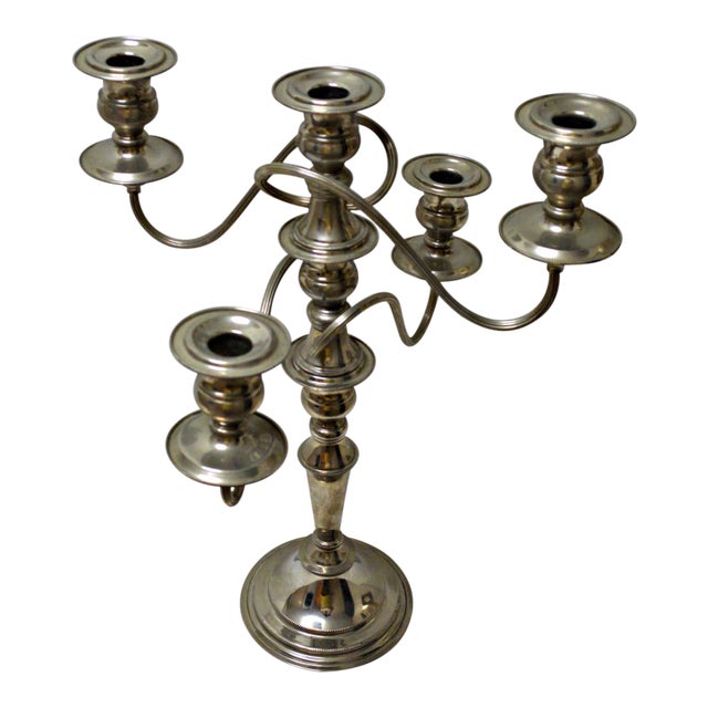 Game of Thrones Style Silver Plated British Candelabra For Sale