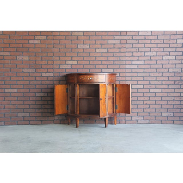 Ethan Allen Handpainted Demilune Console Cabinet For Sale - Image 6 of 6