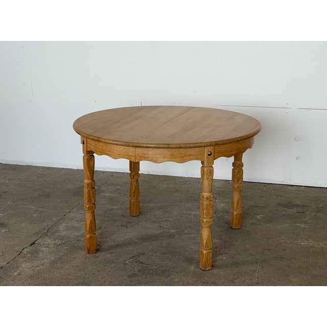 Scandinavian Modern Oak Extending Dining Table by Henning Kjærnulf, 1970s For Sale - Image 10 of 10