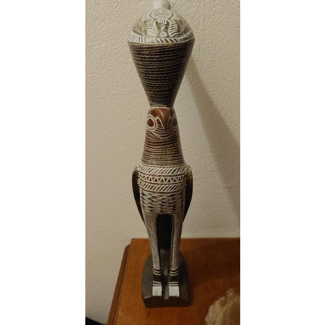 African Vintage 1990s Luke Jimu Crafted Hawk Sculpture For Sale - Image 3 of 8