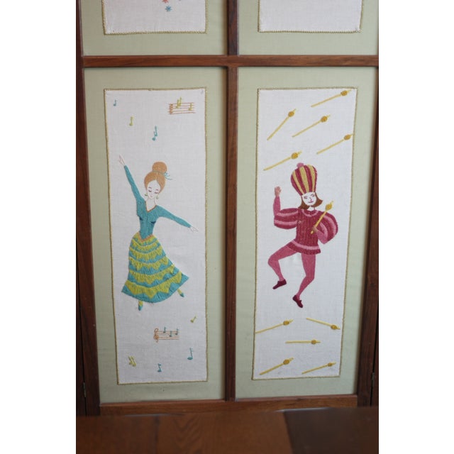12 Days of Christmas Standing Floor Screen Handcrafted Vintage 1960s For Sale - Image 9 of 13