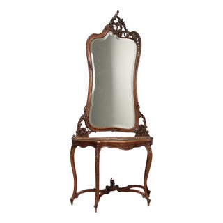 Console Table with Mahogany Mirror For Sale