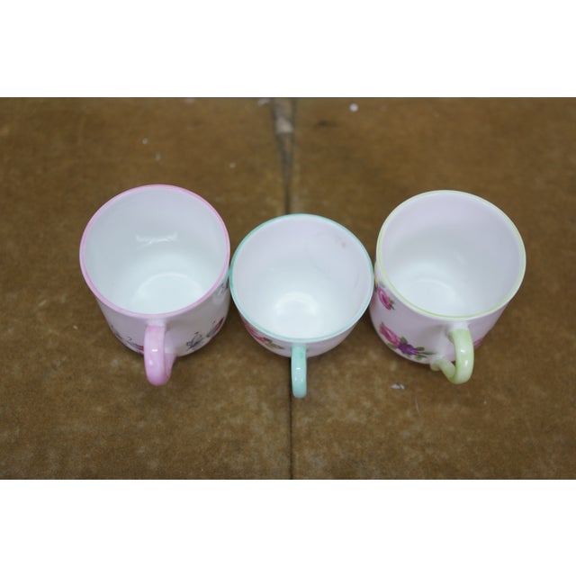 Ceramic Vintage Shelley England Porcelain Bone China Floral Demitasse Cups Saucers - 5 pcs For Sale - Image 7 of 15