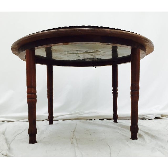 Vintage Brass Tray Top Coffee Table | Chairish