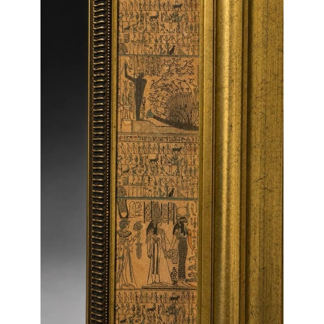 Hollywood Regency Ornate Egyptian Revival Gold Framed Wall Mirror For Sale - Image 3 of 8