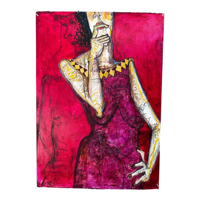Original Painting Mixed Media Figurative #1 Gesture on Paper by Nancy Rosen For Sale