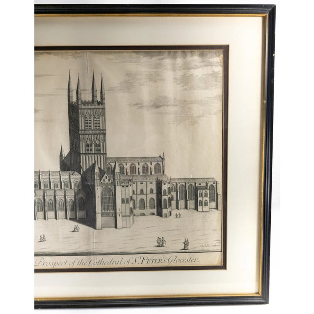 18th Century Architectural Copper Plate Engraving Print of Gloucester Cathedral For Sale - Image 4 of 12