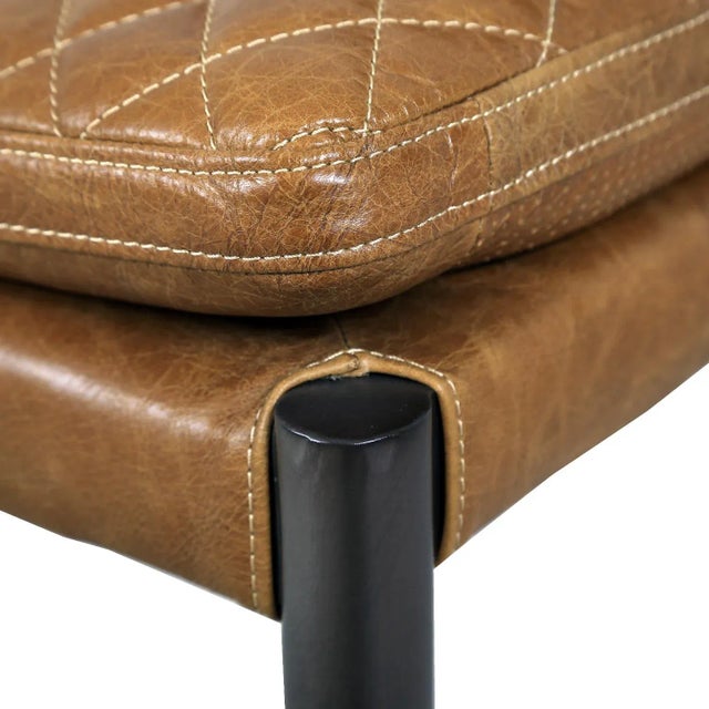 Pasargad Home Capri Top Grain Leather Dining Chair For Sale In New York - Image 6 of 9
