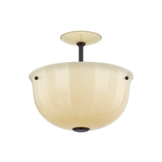 Hudson Valley Lighting Nevins 14 in. 1 Light Semi Flush in Distressed Bronze Finish For Sale