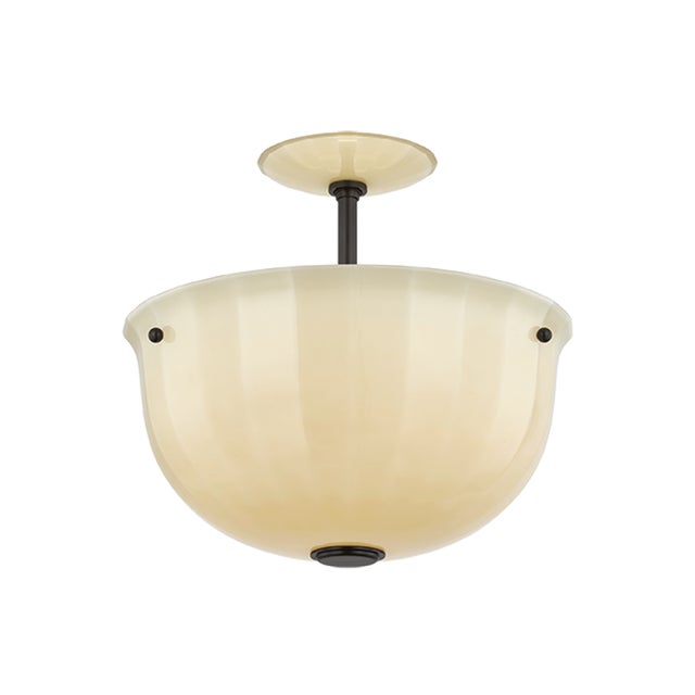 Hudson Valley Lighting Nevins 14 in. 1 Light Semi Flush in Distressed Bronze Finish For Sale