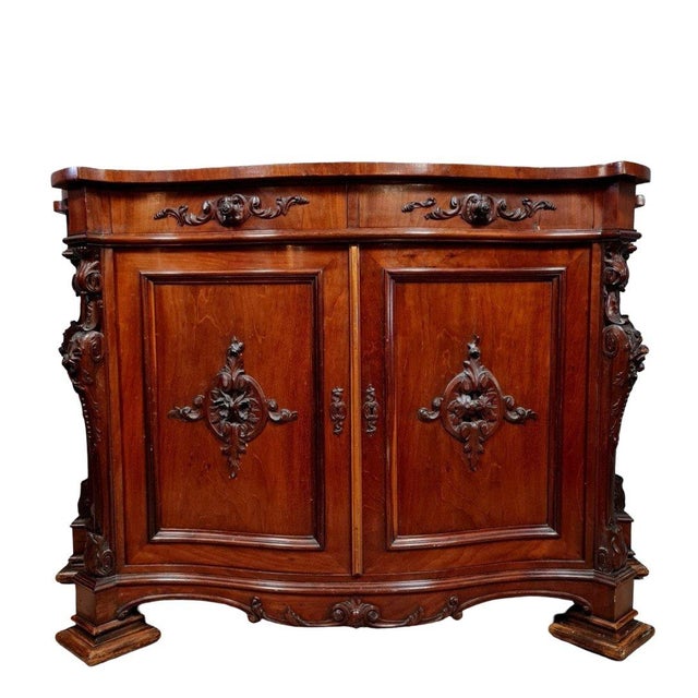 Napoleon III Mahogany Curved Buffet For Sale - Image 5 of 6