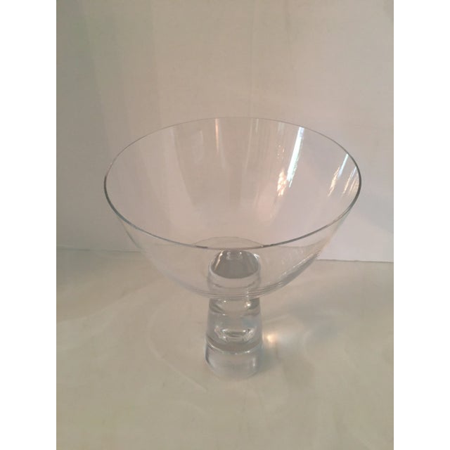 Modern Orrefors Sweden 8” Crystal Pedestal Bengt Orup Bowl For Sale - Image 3 of 6