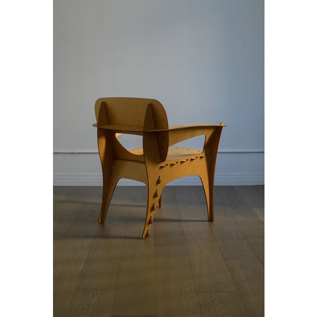 1990 Attributed to David Kawecki Puzzle Chair in Laser-Cut Birch/Plywood, Usa For Sale - Image 12 of 18