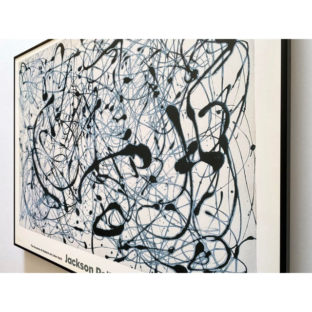 Jackson Pollock Vintage 1998 Abstract Expressionist Lithograph Print Framed Modernist Exhibition Poster " Number 14 : Gray " 1948 For Sale - Image 15 of 17