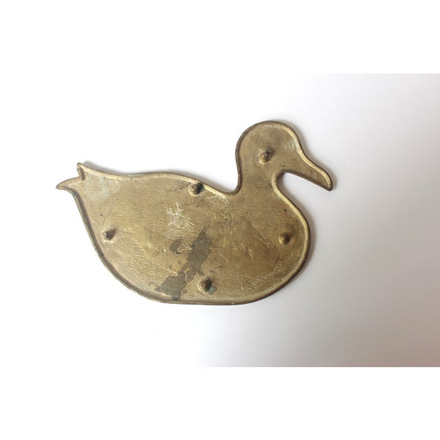 Vintage Brass Duck Trivet With Patina For Sale - Image 6 of 7