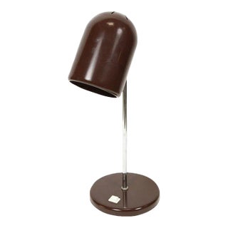 Modern Brown Metal and Chrome Table Lamp Joe Colombo Style For Sale