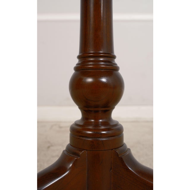 1990s Stickley Pie Crust Edge Cherry Pedestal Table For Sale - Image 5 of 12