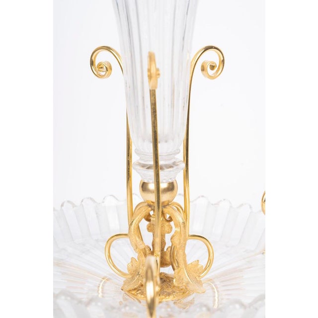 Centrepiece by maison baccarat in crystal and gilded bronze, napoleon iii style, early 20th century. Centrepiece by...