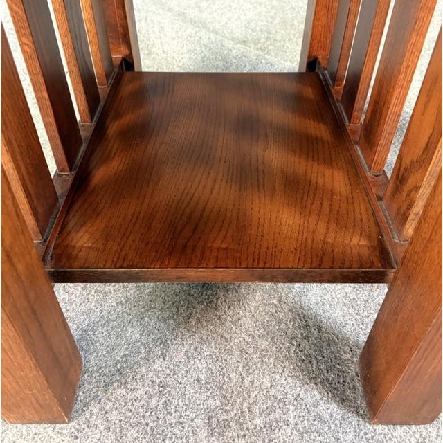 Brown Late 20th Century Oak Mission Style Side Table For Sale - Image 8 of 11