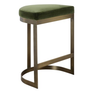 Moss Color Counter Stool For Sale