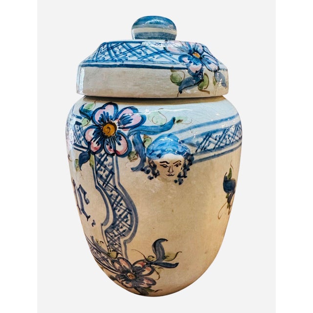 1900 - 1909 Circa 1900 Spanish Apothocary Tabac Jar For Sale - Image 5 of 11