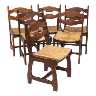 Chairs by Guillerme and Chambron, 1950s, Set of 6 For Sale