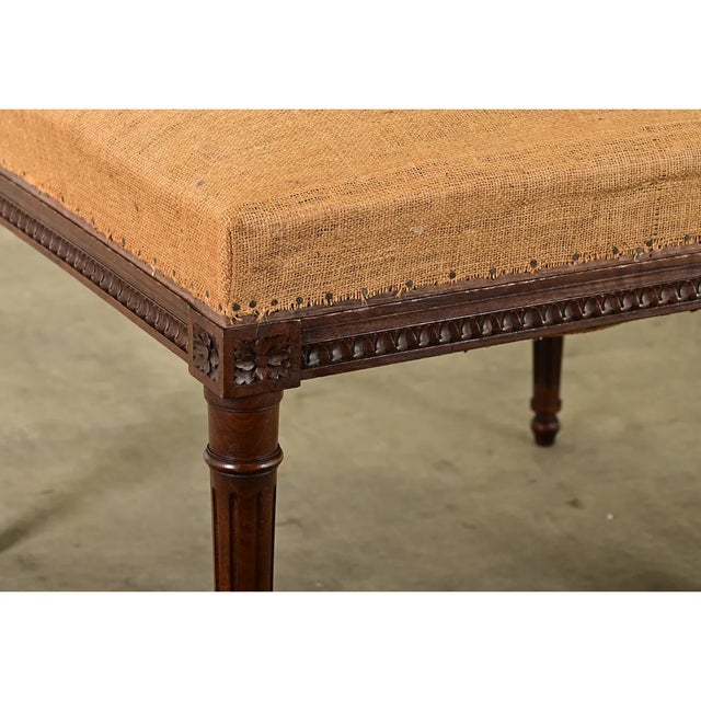 French 19th Century Louis XVI Style Bench-Ottoman For Sale - Image 4 of 7