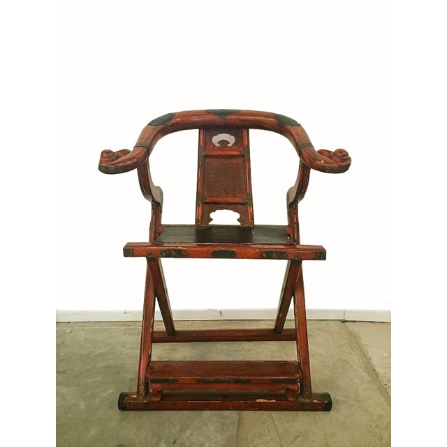 Japanese Temple Scholars Chair, 1890s For Sale - Image 6 of 6