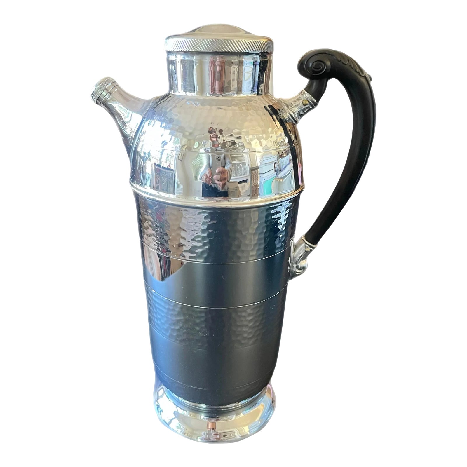 Farber Bros. Hammered Chrome Cocktail Shaker | Chairish