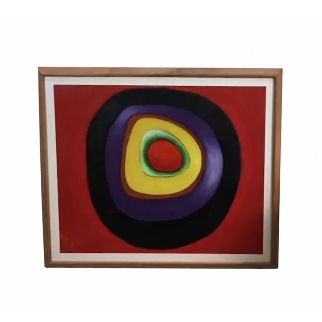 Late 20th Century Late 20th Century W. Hall "The Circle" Original Oil Signed Painting For Sale - Image 5 of 6