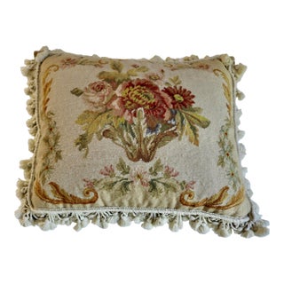 Vintage Needlepoint Pillow For Sale