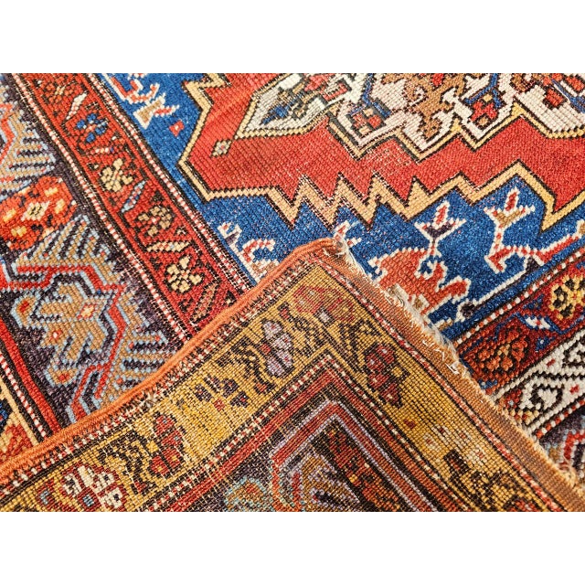 Turkish 19th Century Handwoven Anatolian Village Rug, Caucasian Design Wool, 4' x 5' For Sale - Image 3 of 18