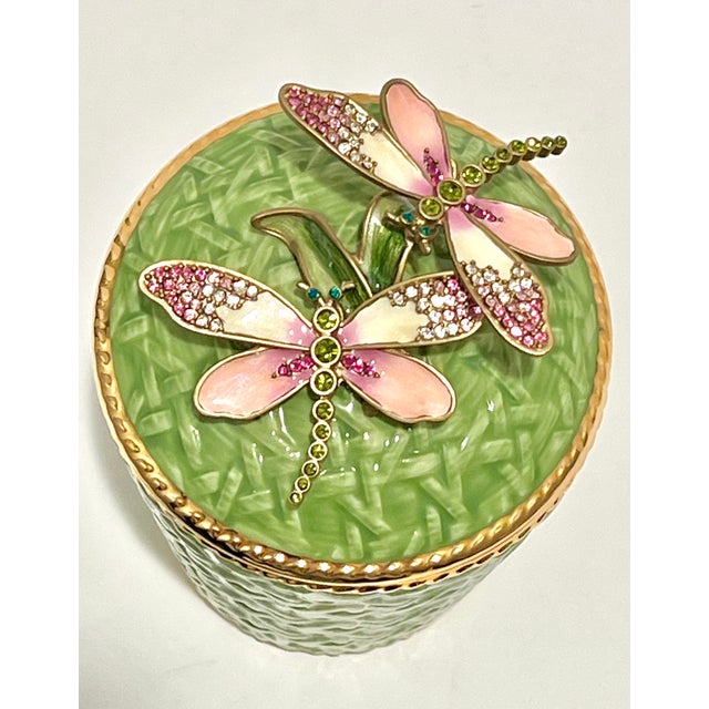 Jay Strongwater Ivy Dragonfly Candle in Celadon Porcelain, 14K Gold, And Swarovski Crystals Bring a little “jewels-for-...