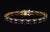 Mid-Century Modern Certified Natural 7ct Blue Sapphire Diamond 18k Gold Tennis Stacking Bracelet For Sale - Image 3 of 16