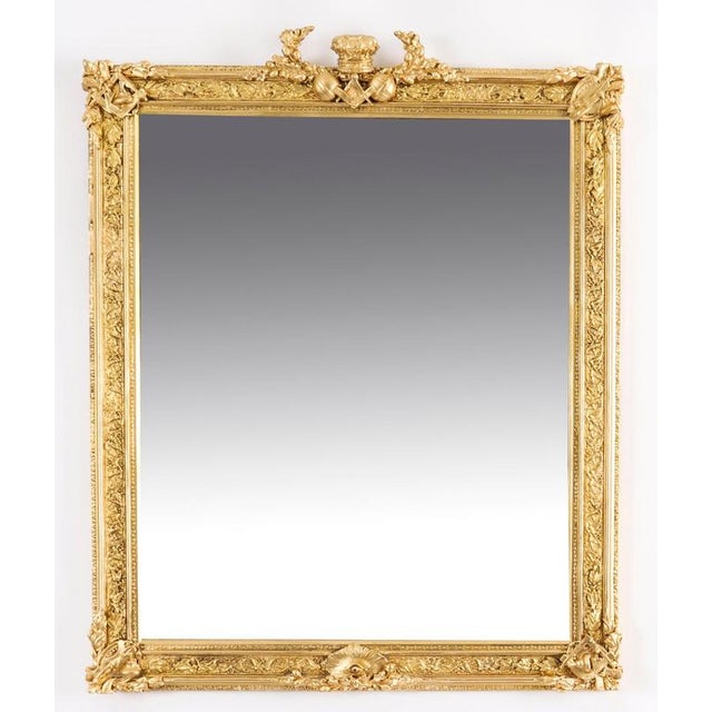 19th Century Antique Masonic Giltwood Mirror from Freemasons For Sale - Image 10 of 11