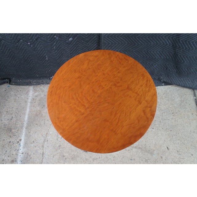 Late 20th Century Industrial Cast Iron Round Cherry Side Accent Table Pedestal Plant Stand 29" For Sale - Image 5 of 10