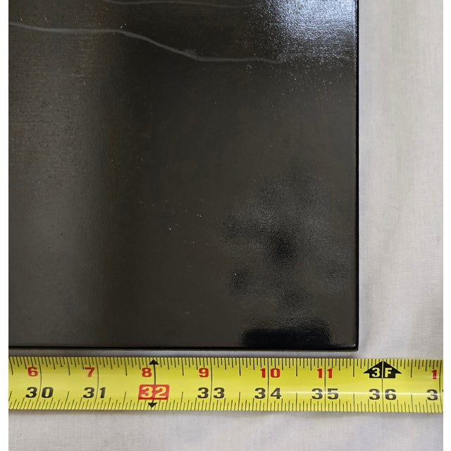 Mid 20th Century Two Panel Black Lacquered Koi Fish Lotus Flower With Dragon Fly Artist Signed For Sale - Image 11 of 15