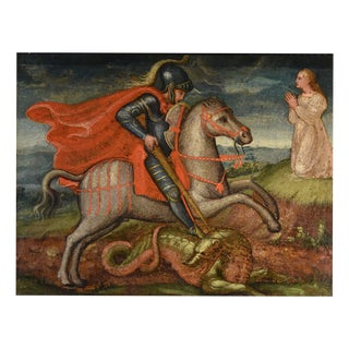 Alessio Baldovinetti Cerchia, Saint George and the Dragon, 1500, Oil on Board For Sale